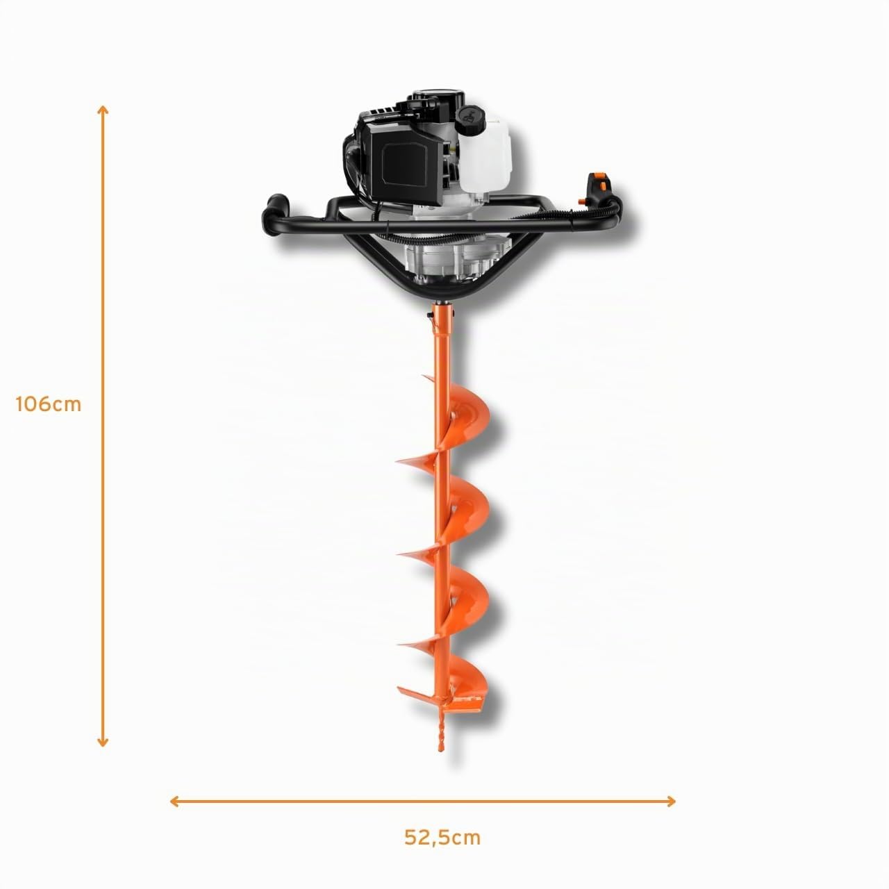 FUXTEC Tarière Thermique FX-EB143ECO - Moteur 2 Temps 42,7cm³ 1,25kW - Idéale pour la Plantation et Clôtures - Réducteur Intégré - Ergonomique & Compact - Forets Ø100/150mm Inclus – Réservoir 1L