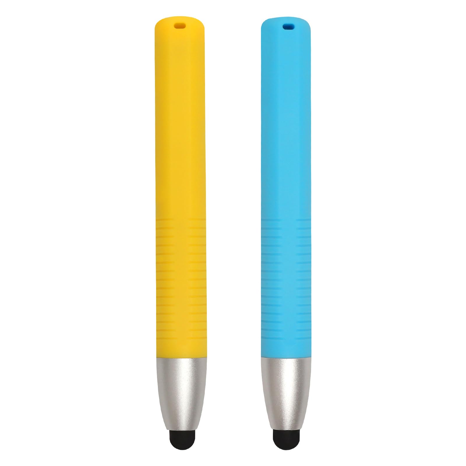 KQDRAVINE 2 Lápices Táctiles para Niños, Stylus Infantil Universal para Tablets Móviles, Compatible con iOS/Android, iPad, iPhone, Kindle Lápiz Pantalla Táctil Niños (Azul Cielo/Amarillo Neón