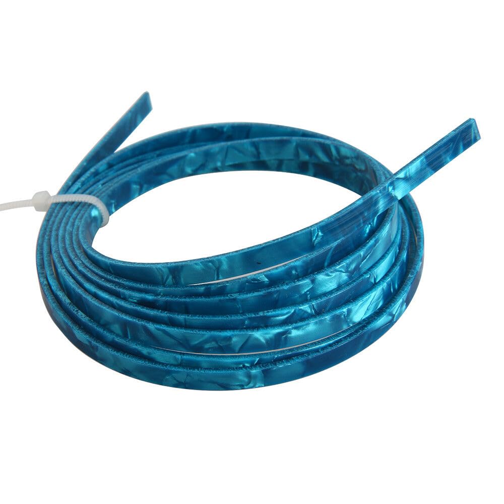 2 Pcs Guitar Bindings Puling Strip Blue Celluloid 1650mm X 4mm X 1.5 Mm