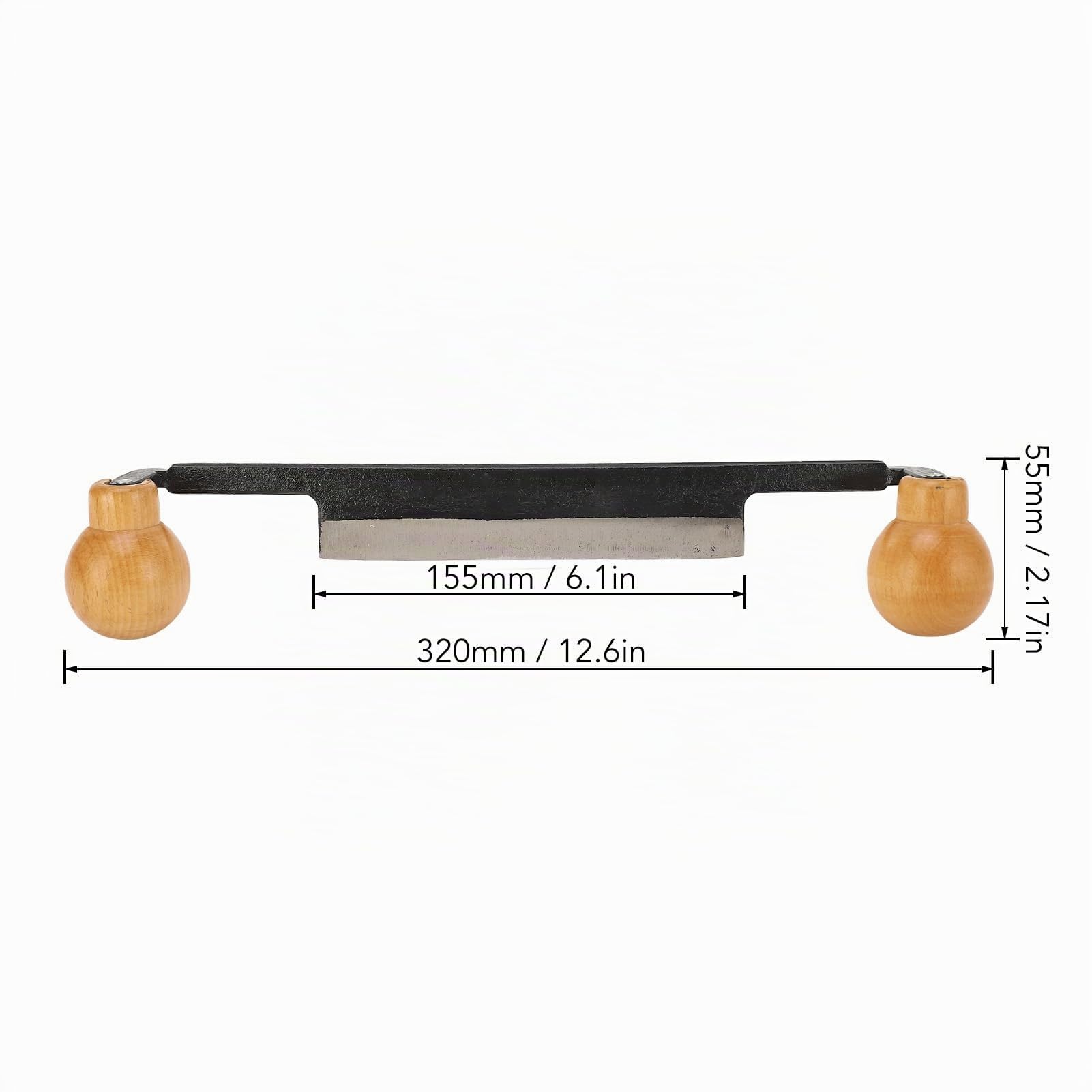 Cuchillo de Afeitado Profesional con Doble Hoja de Acero de Tungsteno - Herramienta de Carpintería para Corte Preciso y Duradero, Filo Recto Incisivo para Trabajos en Madera