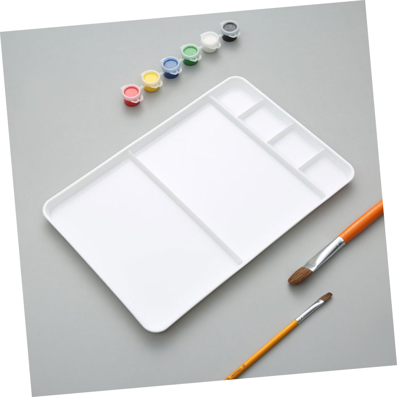 ULTECHNOVO Palette de Peinture Multi-grilles en PP Blanc Surface Lisse et Antidéformation, pour Artistes et Étudiants en Peinture Artistique