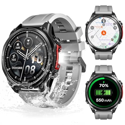 DOOGEE Orologi Anywise W1 Pro Smartwatch uomo,GPS Dual-Band & Mappe Offline, 5 ATM, 18 Giorni Autonomia, Display AMOLED HD 1,43", 170+ Modalità Sport,Chiamate Bluetooth,Compatibile con Android/iOS