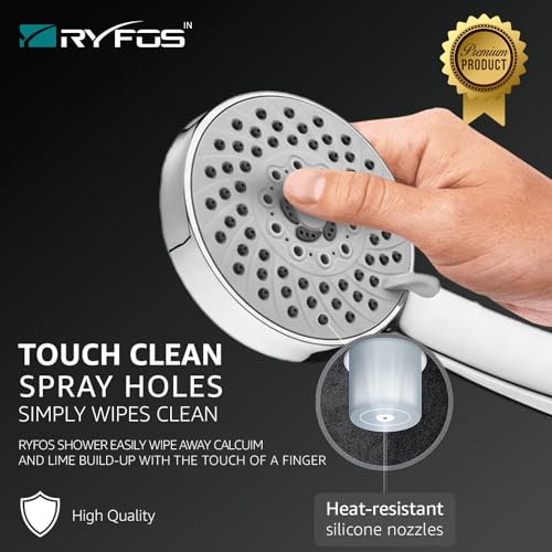 Image of India's 1st Lifetime Support Brand, R3020HS, ABS, 4-INCH, Hand Shower | 5-Function Handheld Shower For Bath | Handshower for bathroom | Multi-Function Handheld Shower | Chrome Finish
