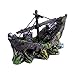 Artificial Resin Pirate Ship Boat Aquarium Landscaping Glass Fish Tank Ornaments Resin Boat Small Net Boat Decor for Fish Tank Accessories