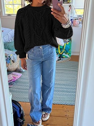 Image of Cicy Bell Womens Oversized Cable Knit Sweaters Fall Chunky Pullover