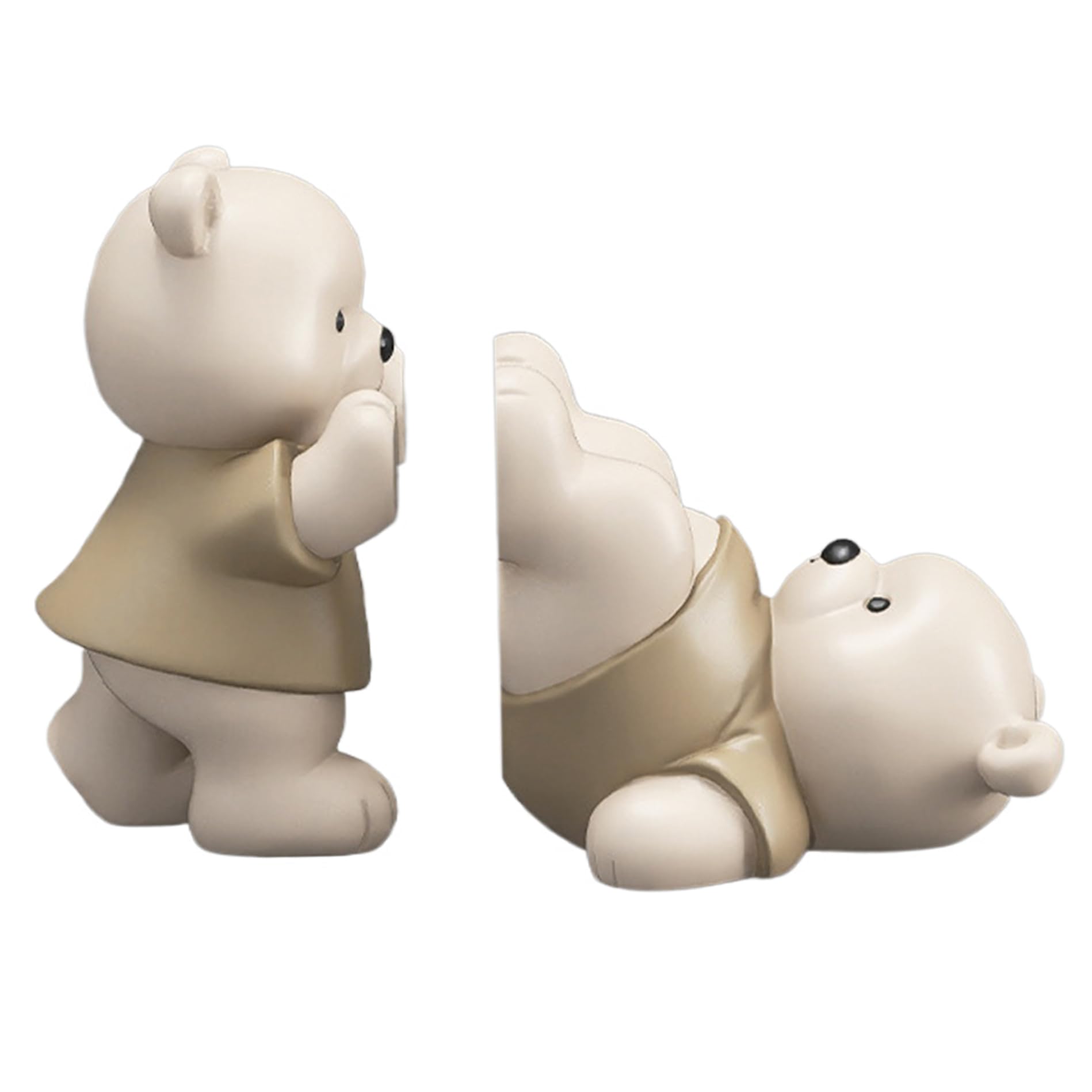 1 paio di fermalibri decorativi a forma di orso, in resina, per mensole, scrivania, casa, ufficio, antiscivolo e impermeabile, simpatico regalo di inaugurazione della casa