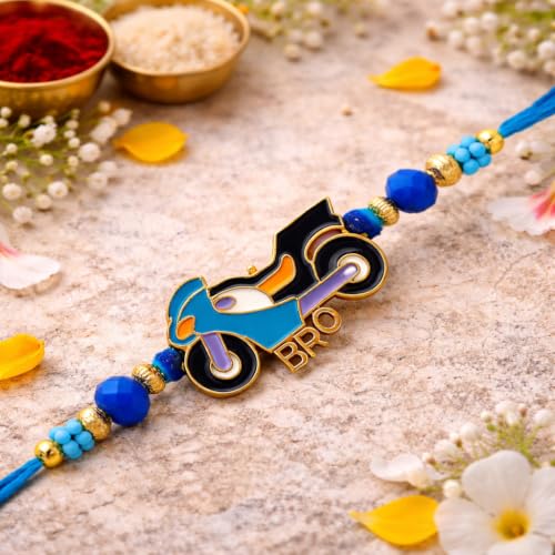 Image of Riddhika Ventures Premium Multicolour Meenakari Stylish Kids Rakhi Gifts for Brother, Sister with Roli Chawal and Greeting Card