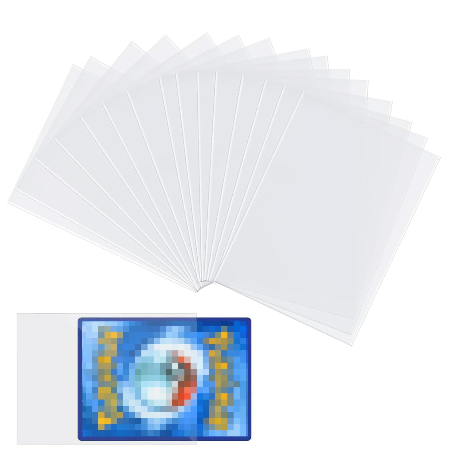 Maykafay Schutzhüllen für Karten, 300 Kartenhüllen, 66 x 91 mm, transparent, leere Taschen für verschiedene Sammelkarten