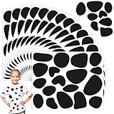 12 Sheets Black Adhesive Felt Circles for Kids Dalmatian Costume, Dalmatian Spot Stickers DIY Decoration(216 Pcs)