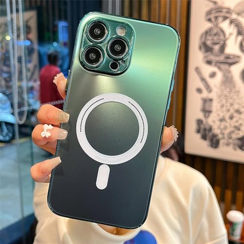 Coque de luxe pour iPhone 14 Pro Max finition galvanisée et miroir acrylique vert