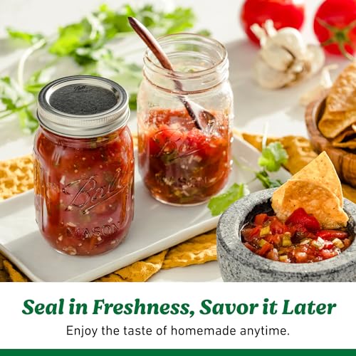 Image of Ball Regular Mouth Pint 16oz. Glass Mason Jar with Lids and Bands, 4 Count