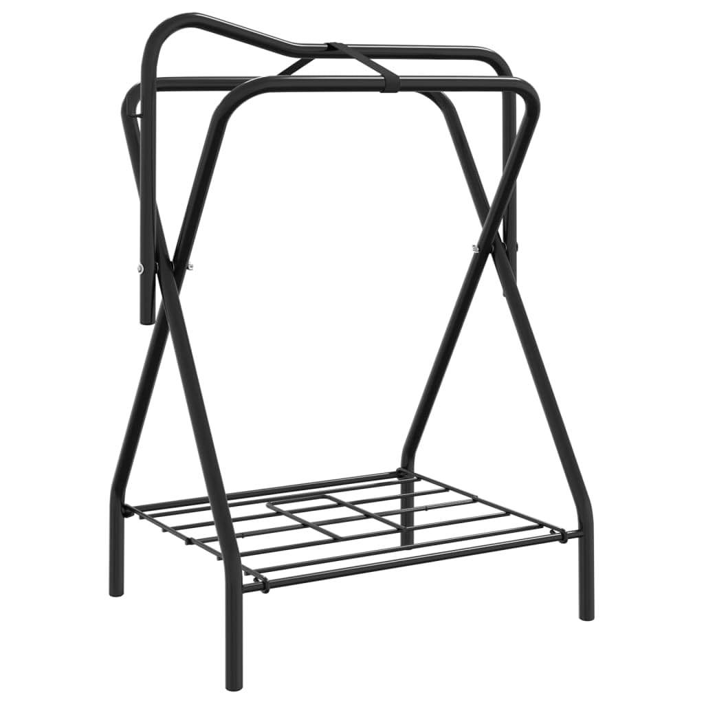 Genérico Soporte de Montura Plegable de pie Independiente Hierro Negro,Deportes,Actividades al Aire Libre,Equitación,Accesorios para riendas de Caballos,Accesorios para sillas de montar-172440