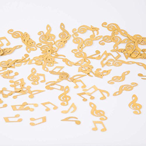 ZOOYOO Gold Glitter Music Note Paper Confetti Table Confetti for Music Themed Events Pack of 100