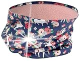 HECKBO 360° Reflektor Kinder Loop Schal - Vlies Stoff innen für Winter - Einhorn