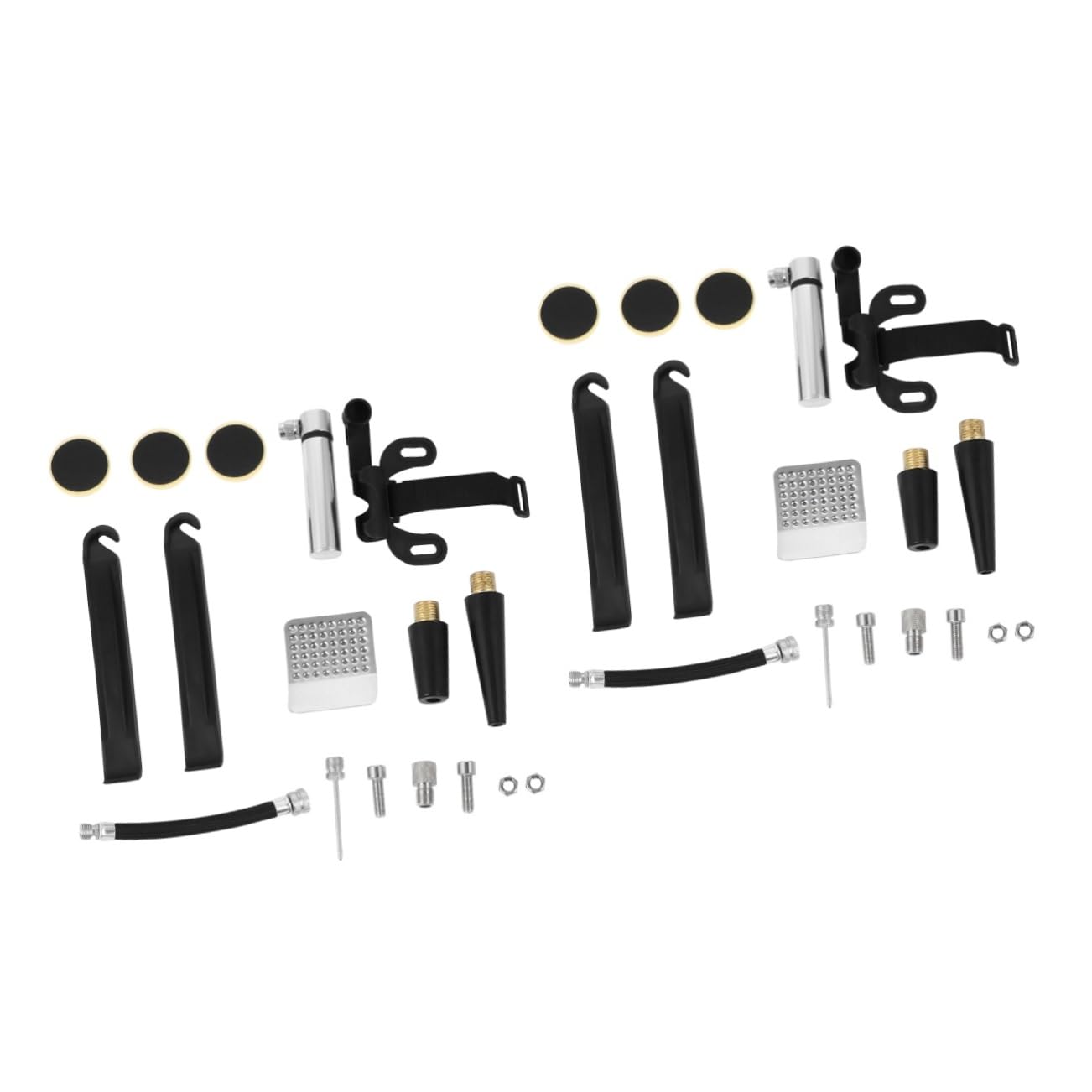 BESPORTBLE 2pcs Portable Bike Pump Glueless Puncture Repair Kit Mini Aluminum Pump Bike Tire Patch Accessories Supplies