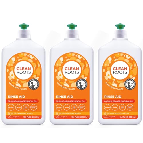 Image of Rinse Aid - EcoGarantie Certified, 100% Plant-Based Formula, Made with Organic Ingredients, Scented with Organic Orange Essential Oil - 16.9 fl oz (500 mL), Pack of 3
