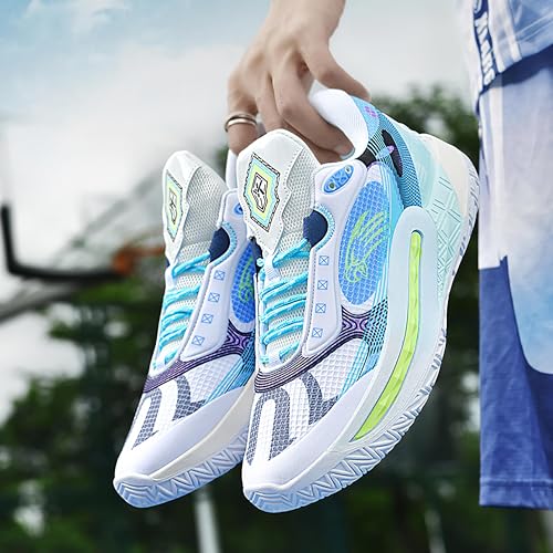 Image of Men's High-Top Basketball Shoes Anti-Slip and Wear-Resistant Soles Running Shoes Graffiti Design Fashionable Sports Shoes