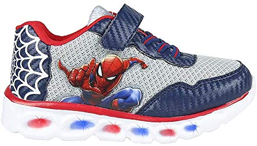 CERDÁ LIFE'S LITTLE MOMENTS, Zapatillas LED Spiderman de Color Azul Niñas, Gris Perla, 25 EU