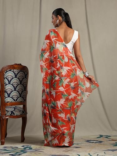 Image of Garden Vareli Floral Print Nara Chiffon Saree 73475