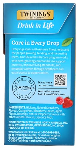 Image of Twinings, Tea Iced Herbal Strawberry Raspberry, 72 Count