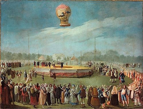 Impression d'affiches Ascension d'un ballon Antonio Carnicero décoration 60x90