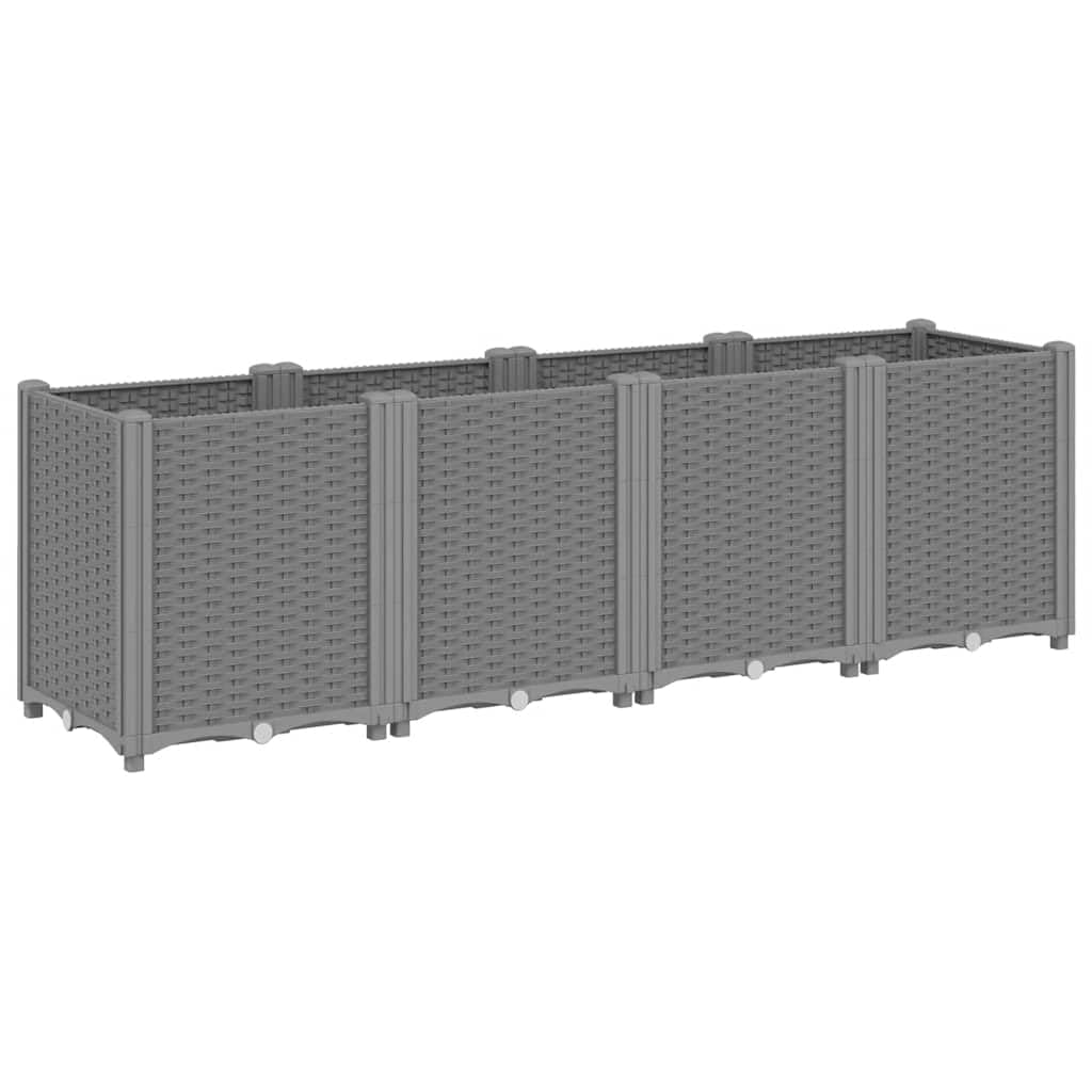 VIDAXL Modular Garden Planter Grey 4-Piece Set