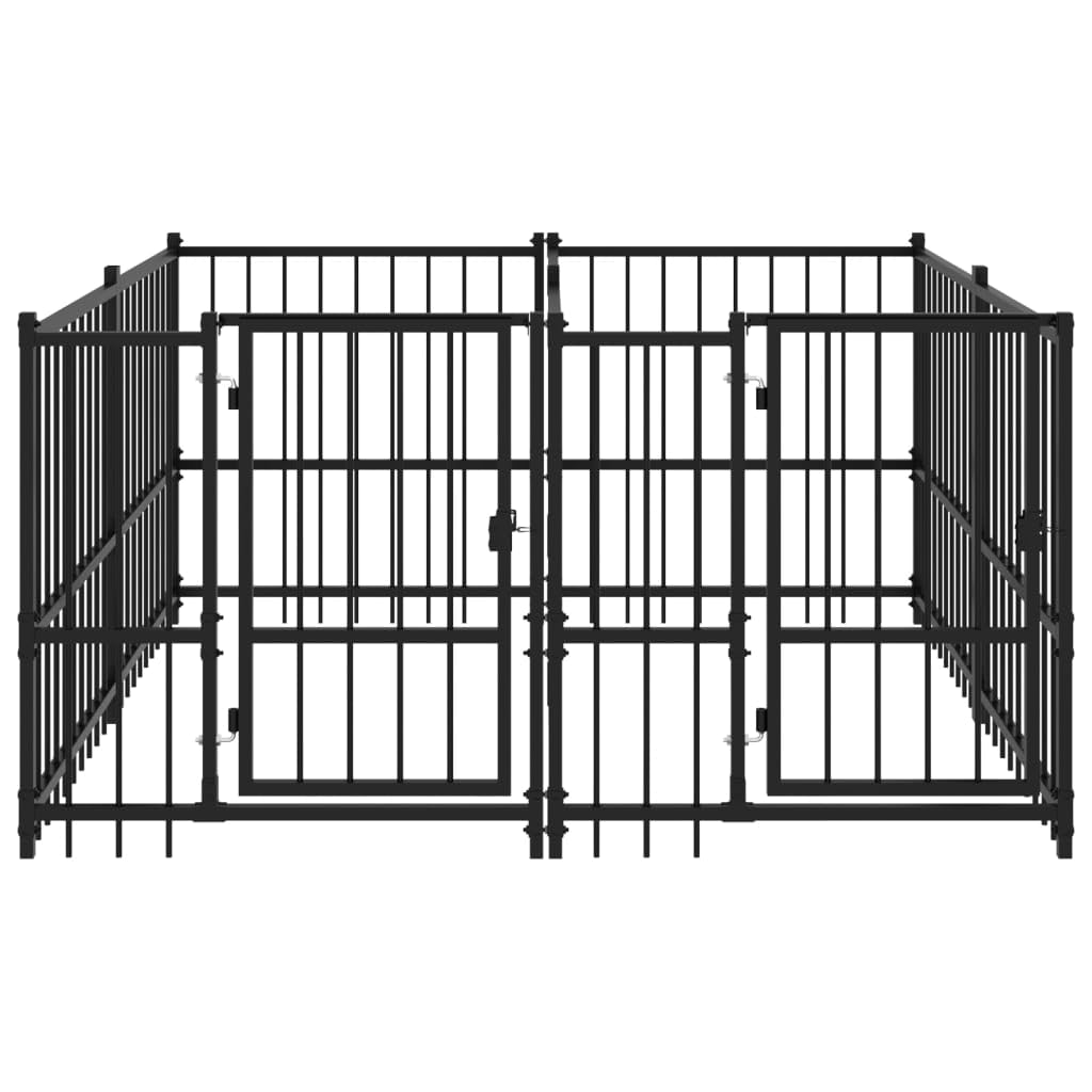 Forniture per cani Cuccia per cani da esterno in acciaio 3,75 m Animali e forniture per animali domestici
