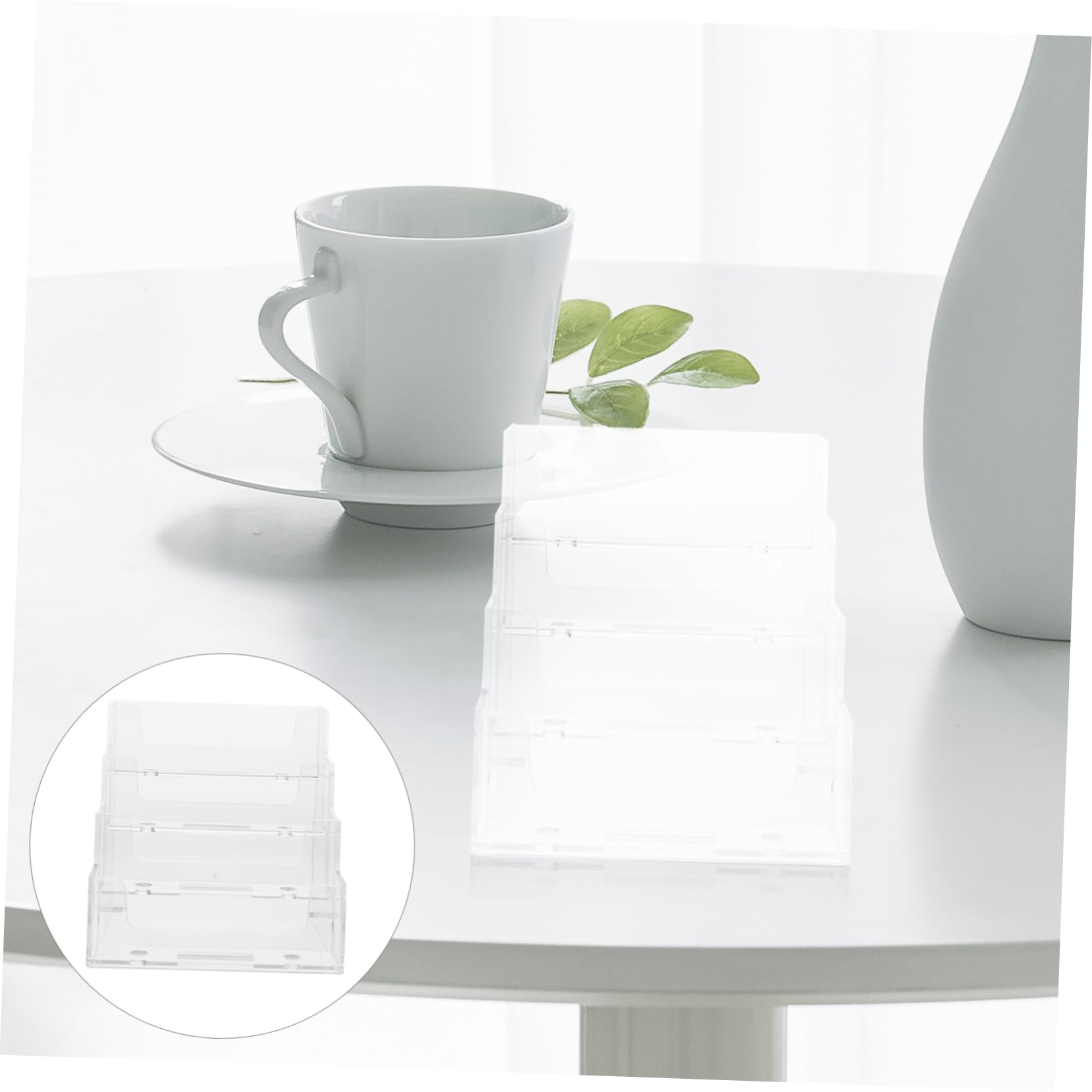 Artibetter 4 Pezzi Scatola per Carte Visita Organizer Ufficio Compatto Resistente Carte per Scrivania Design Elegante per Ufficio e Casa