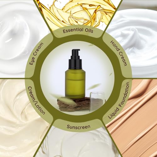 Image of Segbeauty 2oz Frosted Glass Travel Lotion Container Refillable, 3pcs Small Travel Containers for Creams, 60ml Mini Empty Lotion Bottles with Pump Dispenser, Cosmetic Containers Sample Cream Bottle