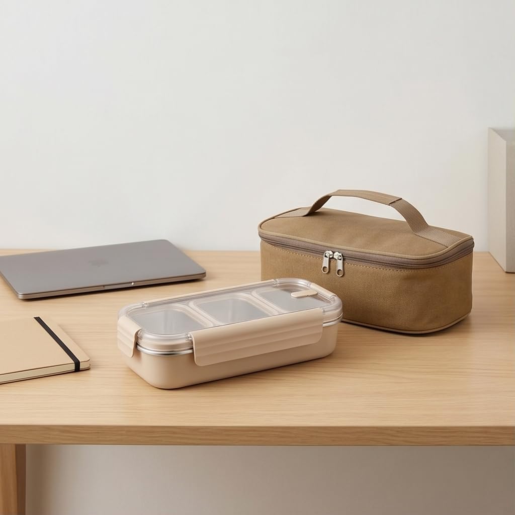 3 Compartment Lunch Box - Insulated & Leakproof -8
