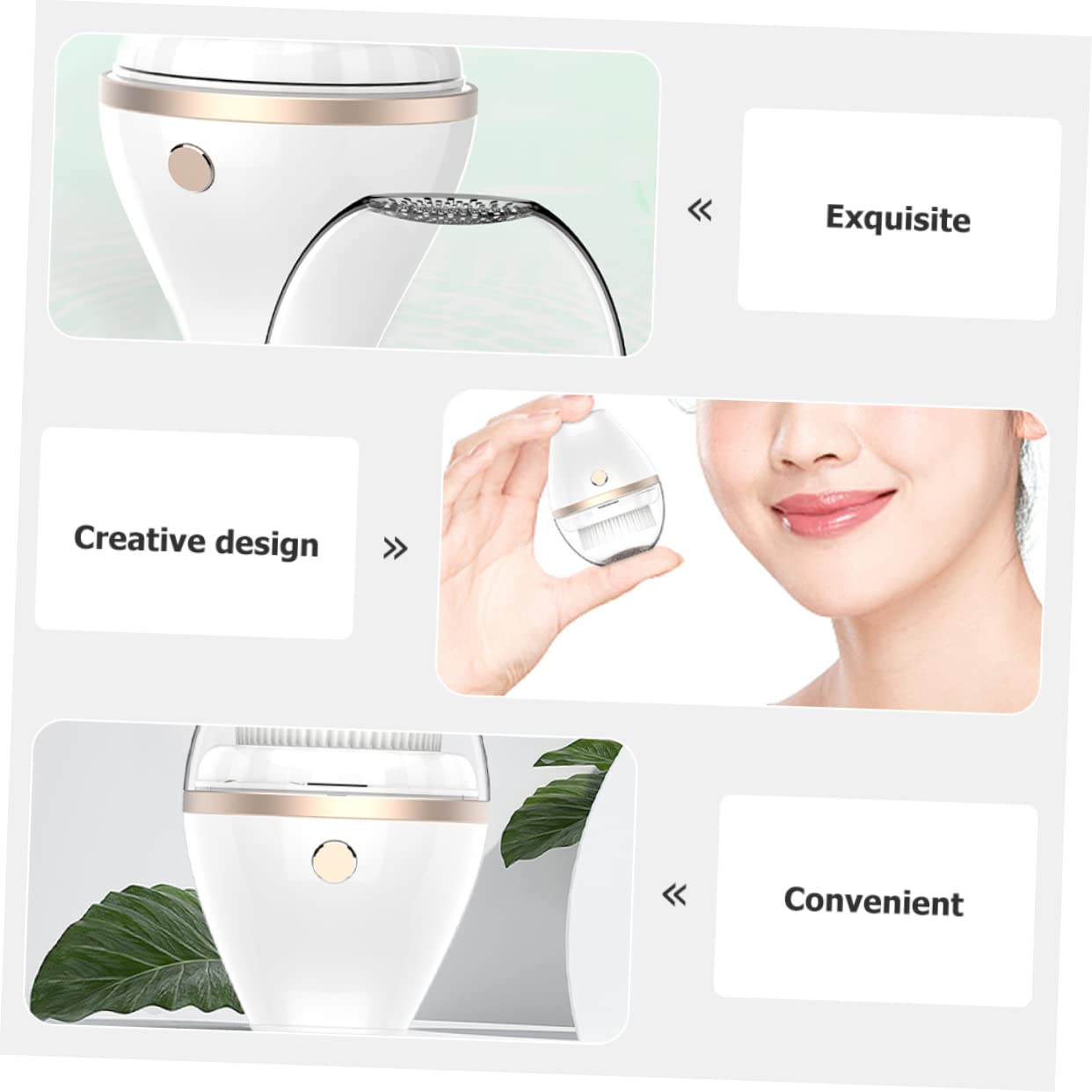 Cepillo Abs Eléctrico 300 Mah Limpiador Facial Portátil Blanco