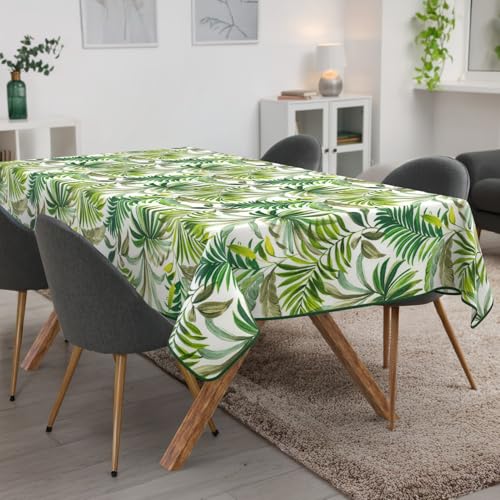 Nappe de table imperméable ANRO 240x140 nappe rectangulaire lavable motif palmier exotique - 8