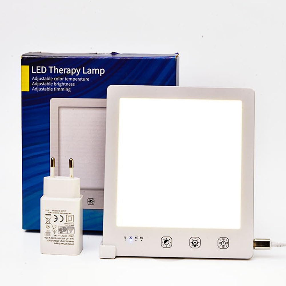 Lampe à Lumière du Jour LED 10000 lux Réglable Luminothérapie 10000 lux Bureau Touch Control Lampe de Light Thérapie avec Minuterie Lumière du Jour UV Libre Simulée Lumière du Soleil