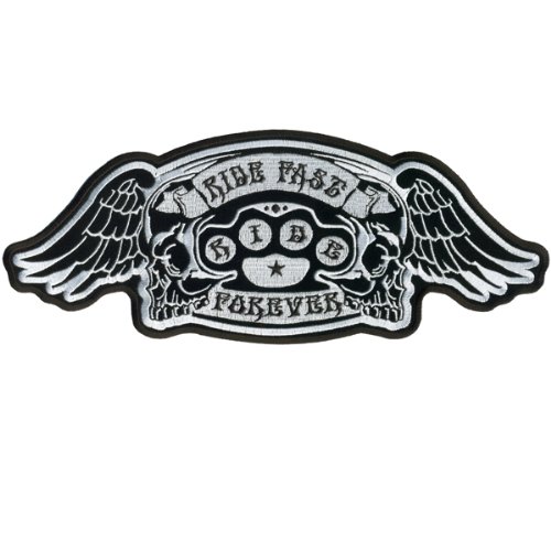Hot Leathers Ride Fast Brass Knuckles Patch (12" Width x 5" Height)