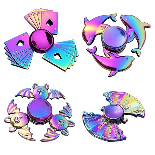 4 Pièces Hand for Spinner, Anti Stress, Hand Modèle Professionnel, Fidget Silencieux, avec Designs Colorés, pour Gestion du Stress et Concentration au...