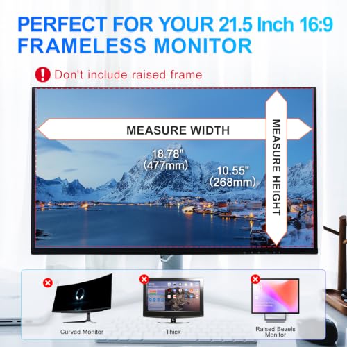 Image of 2Pack Magnetic 21.5 Inch Privacy Screen for Computer Monitor 16:9 Aspect Ratio, Hanging Removable Anti-Blue /Glare Protector Film, Anti Spy Desktop Security Private Filter 21.5in