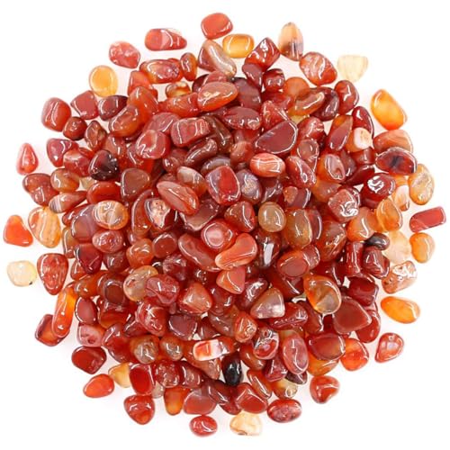 Image of WAYBER Natural Tumbled Agate Quartz Decorative Crystal Pebbles, 1 Lb Red | Lustrous Polished Finish, Rich Long-Lasting Hues, Toxin-Free Material, Perfect for DIY Crafts & Home Decor
