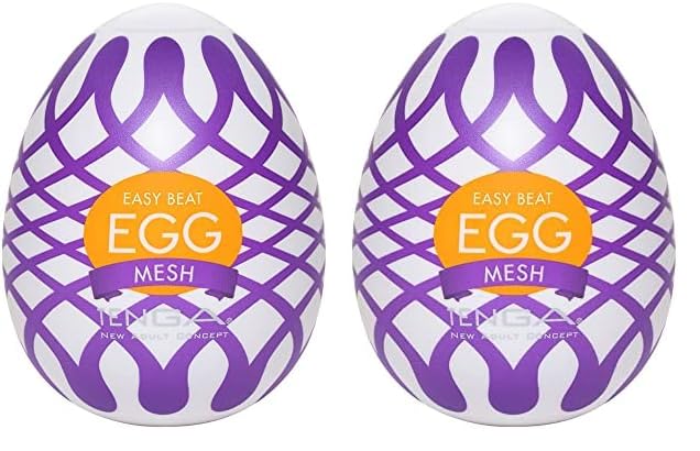TENGADisposable, One-Time Use Easy Beat Egg Male Portable Pleasure Device, Mesh (Pack of 2)
