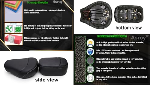Image of Asroy Bike Seat Cover Compatible with Classic Models | Artificial Indian Leather with High 28-Density Sponge | (Fits Classic Models Before 2021)
