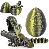 3D Printed Dragon Kids Dinosaur Toys 3D Printed Fidget Toys, Articulated Dragon Egg, 3D Dragon, Home Office Decor Executive Desk Toy 3D Printed Dragon Eggs with Dragon Inside (Black - Cyan)