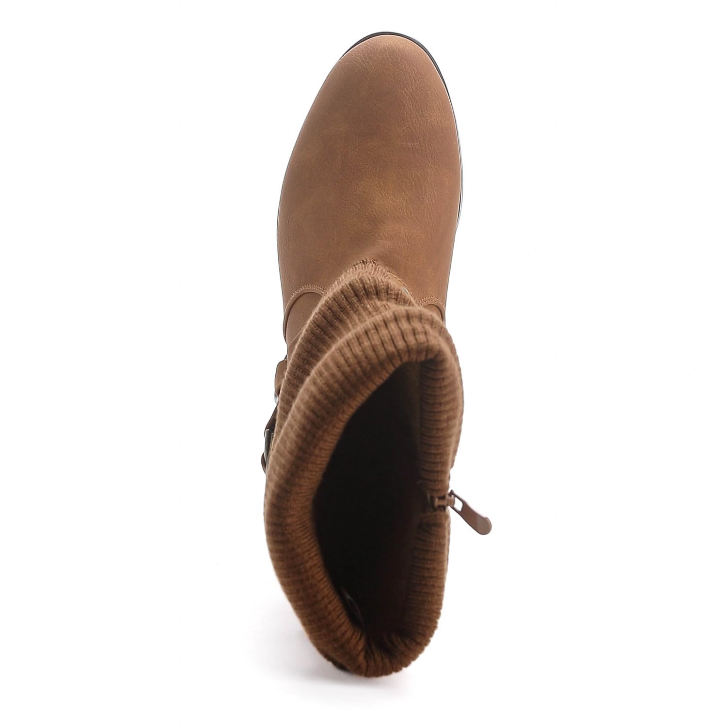Pogolino Damen Stiefeletten Strick flach Stiefel gefüttert Boots