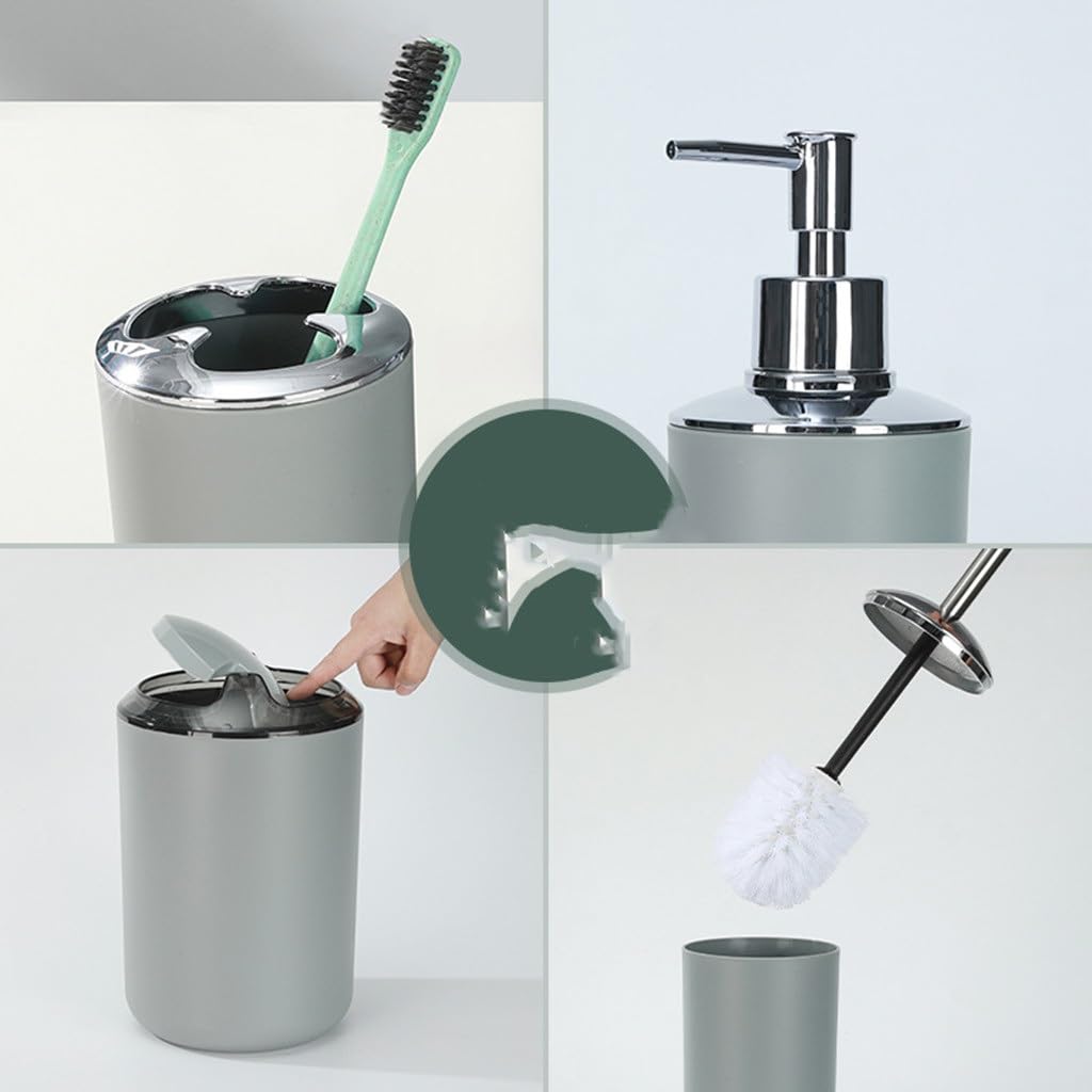 Plastic Bathroom Supplies Six-piece Set Gargle Brush Teeth Rack Soap Box Storage
