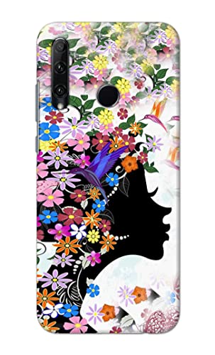 Image of Printed Hard Back Cover Case for Honor 20i | Huawei P Smart+ Plus 2019 | Honor 10i Back Cover (Floral Hairstyle Girl) -1803