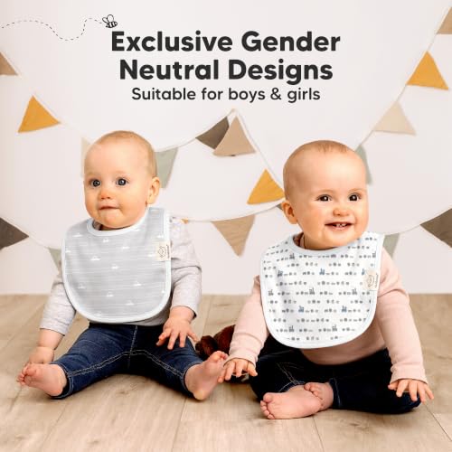 Image of KeaBabies 8-Pack Organic Baby Bibs for Drooling and Teething (Vessels) | Soft Cotton Bibs for Baby Girl, Boy, Extra Absorbent, Easy to Clean & Put On, Toddler, Newborn, Infant 0-24 Months