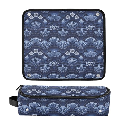 Bolsa de viaje resistente al calor para herramientas de cabello Asian Motif Marble, organizador portátil para planchas y rizadores miniatura 3