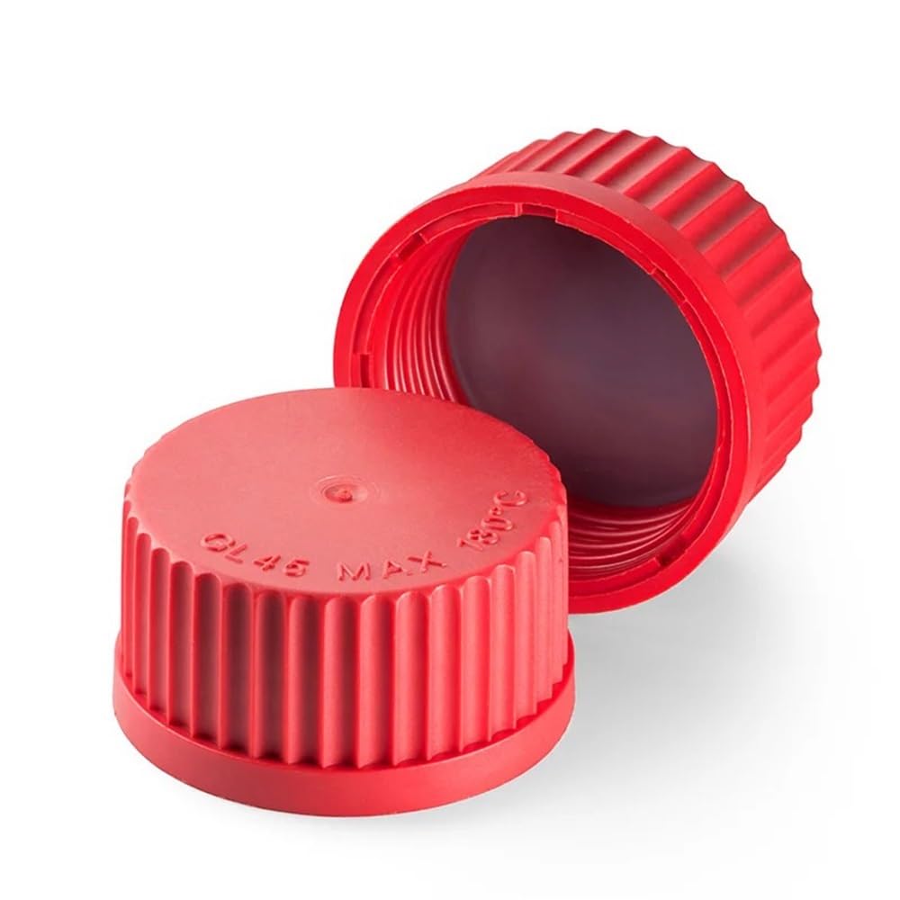 Cristalería de Laboratorio Tapón de rosca de alta temperatura (PBT, rojo) con tapa de silicona curada con peróxido de PTFE(292402807)