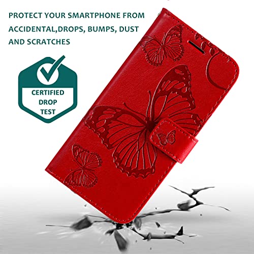 YiLin Capa tipo carteira para Samsung Galaxy Note 10 lite, capa flip em couro PU com flor borboleta