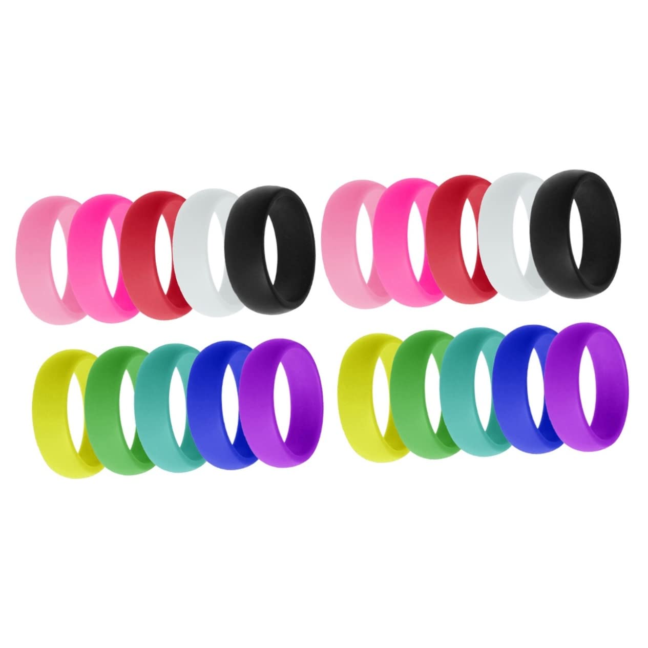 TENDYCOCO 1set Silicone Ring for Women and Men Rings for Women Couple Rings Promise Rings for Couples Rings Couples Rings Cute Rings Womans Rings Couples Jewelry Mixed Color Rings 10pcs