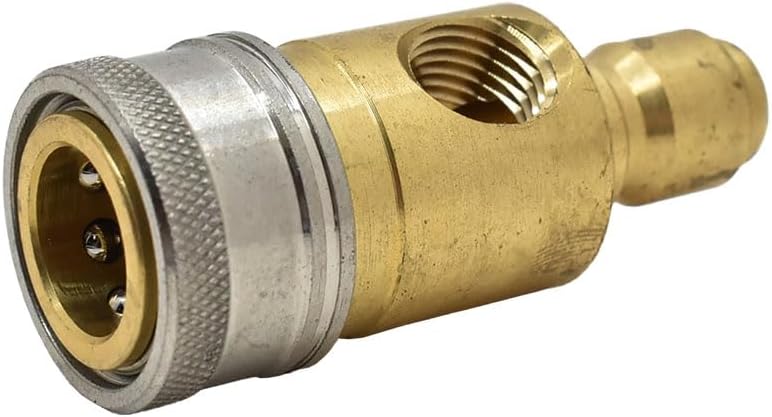 Interstate Pneumatics PW7163 3/8 Inch Pressure Washer Quick Coupler Gauge Brass Fitting with Stainless Steel Collar