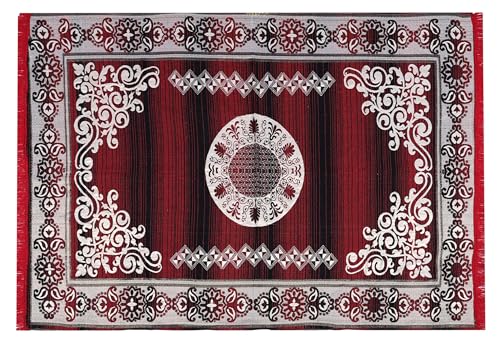Image of ErraTex Hand Woven Cotton Carpet Multicolor Durable Lightweight Durrie Persian Style Area Rug for Living Room Bedroom Hallway Aladin Design 5x7 Feet
